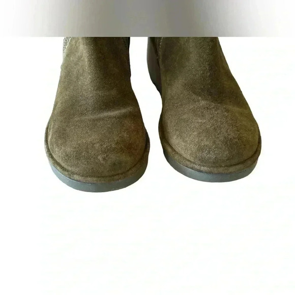 Fly London Green Nilo Sludge Suede Wedge Booties Size 41 - Picture 13 of 15